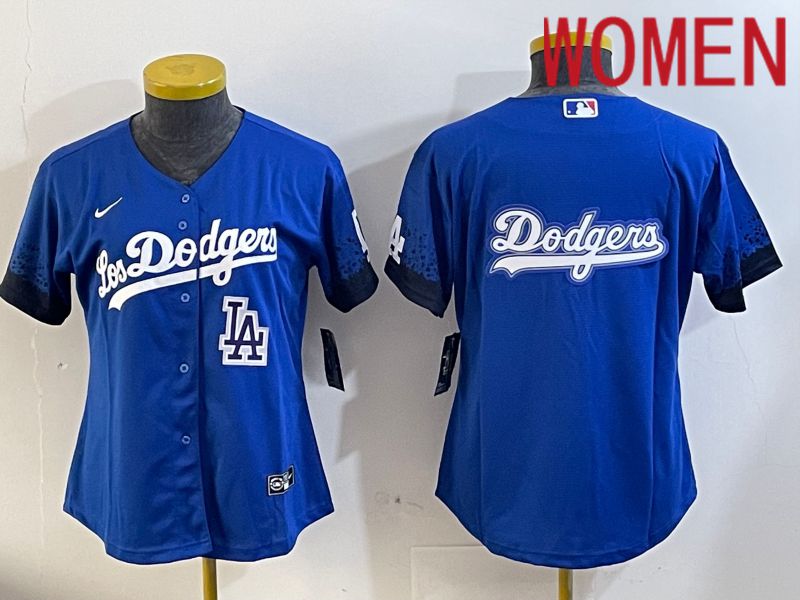Women Los Angeles Dodgers blank 2024 blue jersey 202411222